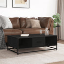 vidaXL fekete szerelt fa és fém dohányzóasztal 100 x 57 x 35 cm