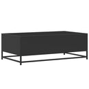 vidaXL fekete szerelt fa és fém dohányzóasztal 100 x 57 x 35 cm