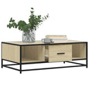 vidaXL sonoma tölgy szerelt fa és fém dohányzóasztal 100 x 57 x 35 cm