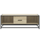 vidaXL sonoma tölgy szerelt fa és fém dohányzóasztal 100 x 57 x 35 cm