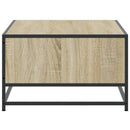 vidaXL sonoma tölgy szerelt fa és fém dohányzóasztal 100 x 57 x 35 cm