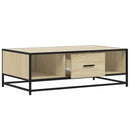 vidaXL sonoma tölgy szerelt fa és fém dohányzóasztal 100 x 57 x 35 cm