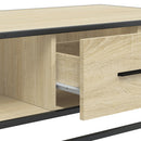 vidaXL sonoma tölgy szerelt fa és fém dohányzóasztal 100 x 57 x 35 cm