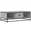 vidaXL szürke sonoma szerelt fa és fém dohányzóasztal 100 x 57 x 35 cm