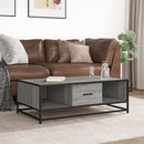 vidaXL szürke sonoma szerelt fa és fém dohányzóasztal 100 x 57 x 35 cm
