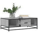 vidaXL szürke sonoma szerelt fa és fém dohányzóasztal 100 x 57 x 35 cm