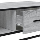 vidaXL szürke sonoma szerelt fa és fém dohányzóasztal 100 x 57 x 35 cm