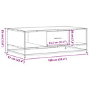 vidaXL barna tölgy színű szerelt fa és fém dohányzóasztal 100x57x35 cm