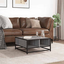 vidaXL szürke sonoma szerelt fa és fém dohányzóasztal 60,5x60,5x30 cm