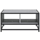 vidaXL szürke sonoma szerelt fa és fém dohányzóasztal 60,5x60,5x30 cm