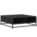 vidaXL fekete szerelt fa és fém dohányzóasztal 80 x 80 x 30 cm