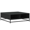 vidaXL fekete szerelt fa és fém dohányzóasztal 80 x 80 x 30 cm