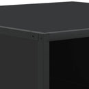 vidaXL fekete szerelt fa és fém dohányzóasztal 80 x 80 x 30 cm