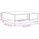 vidaXL fekete szerelt fa és fém dohányzóasztal 80 x 80 x 30 cm