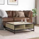 vidaXL sonoma tölgy szerelt fa és fém dohányzóasztal 80 x 80 x 30 cm