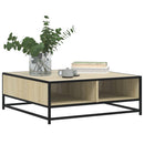vidaXL sonoma tölgy szerelt fa és fém dohányzóasztal 80 x 80 x 30 cm