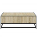 vidaXL sonoma tölgy szerelt fa és fém dohányzóasztal 80 x 80 x 30 cm
