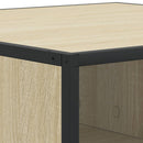 vidaXL sonoma tölgy szerelt fa és fém dohányzóasztal 80 x 80 x 30 cm