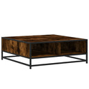 vidaXL füstös tölgy szerelt fa és fém dohányzóasztal 80 x 80 x 30 cm