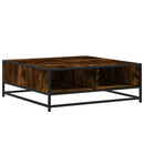 vidaXL füstös tölgy szerelt fa és fém dohányzóasztal 80 x 80 x 30 cm