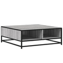 vidaXL szürke sonoma szerelt fa és fém dohányzóasztal 80 x 80 x 30 cm