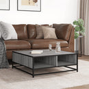 vidaXL szürke sonoma szerelt fa és fém dohányzóasztal 80 x 80 x 30 cm