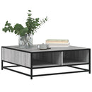 vidaXL szürke sonoma szerelt fa és fém dohányzóasztal 80 x 80 x 30 cm