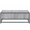 vidaXL szürke sonoma szerelt fa és fém dohányzóasztal 80 x 80 x 30 cm