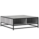 vidaXL szürke sonoma szerelt fa és fém dohányzóasztal 80 x 80 x 30 cm