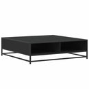 vidaXL fekete szerelt fa és fém dohányzóasztal 100 x 100 x 30 cm