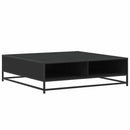 vidaXL fekete szerelt fa és fém dohányzóasztal 100 x 100 x 30 cm
