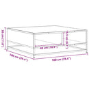 vidaXL fekete szerelt fa és fém dohányzóasztal 100 x 100 x 30 cm