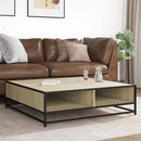 vidaXL sonoma tölgy szerelt fa és fém dohányzóasztal 100 x 100 x 30 cm