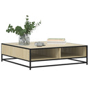 vidaXL sonoma tölgy szerelt fa és fém dohányzóasztal 100 x 100 x 30 cm