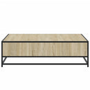 vidaXL sonoma tölgy szerelt fa és fém dohányzóasztal 100 x 100 x 30 cm