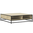 vidaXL sonoma tölgy szerelt fa és fém dohányzóasztal 100 x 100 x 30 cm