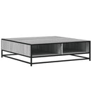 vidaXL szürke sonoma szerelt fa és fém dohányzóasztal 100 x 100 x 30cm