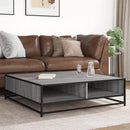 vidaXL szürke sonoma szerelt fa és fém dohányzóasztal 100 x 100 x 30cm