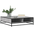 vidaXL szürke sonoma szerelt fa és fém dohányzóasztal 100 x 100 x 30cm