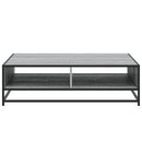 vidaXL szürke sonoma szerelt fa és fém dohányzóasztal 100 x 100 x 30cm