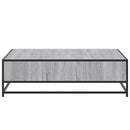 vidaXL szürke sonoma szerelt fa és fém dohányzóasztal 100 x 100 x 30cm
