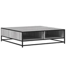 vidaXL szürke sonoma szerelt fa és fém dohányzóasztal 100 x 100 x 30cm