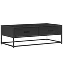 vidaXL fekete szerelt fa és fém dohányzóasztal 100 x 50 x 35 cm