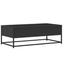 vidaXL fekete szerelt fa és fém dohányzóasztal 100 x 50 x 35 cm