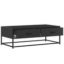 vidaXL fekete szerelt fa és fém dohányzóasztal 100 x 50 x 35 cm