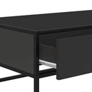 vidaXL fekete szerelt fa és fém dohányzóasztal 100 x 50 x 35 cm