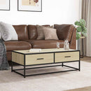 vidaXL sonoma tölgy szerelt fa és fém dohányzóasztal 100 x 50 x 35 cm