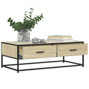 vidaXL sonoma tölgy szerelt fa és fém dohányzóasztal 100 x 50 x 35 cm