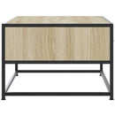 vidaXL sonoma tölgy szerelt fa és fém dohányzóasztal 100 x 50 x 35 cm