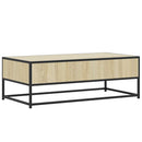 vidaXL sonoma tölgy szerelt fa és fém dohányzóasztal 100 x 50 x 35 cm